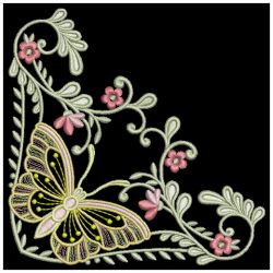Dancing Butterfly Corners 03(Lg) machine embroidery designs