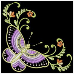 Dancing Butterfly Corners 08(Lg) machine embroidery designs
