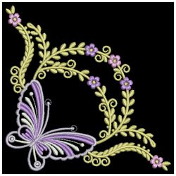 Dancing Butterfly Corners 2 08(Lg) machine embroidery designs