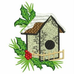 Winter Birdhouses 05 machine embroidery designs