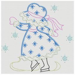 Vintage Winter Sunbonnets 01(Md) machine embroidery designs