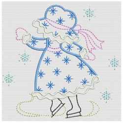 Vintage Winter Sunbonnets 01(Lg) machine embroidery designs