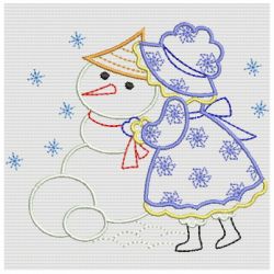 Vintage Winter Sunbonnets 03(Md) machine embroidery designs