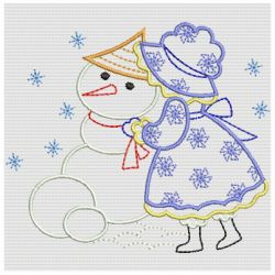 Vintage Winter Sunbonnets 03(Sm) machine embroidery designs