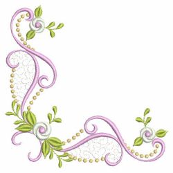 Delightful Rose Corner 04(Lg) machine embroidery designs