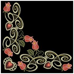 Red Roses Corner 03(Sm) machine embroidery designs