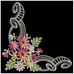 Elegant Flower Corners 04(Md) machine embroidery designs