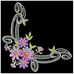 Elegant Flower Corners 05(Md) machine embroidery designs