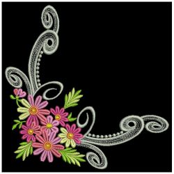 Elegant Flower Corners 07(Md) machine embroidery designs