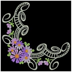 Elegant Flower Corners 08(Md) machine embroidery designs