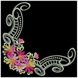 Elegant Flower Corners 09(Md) machine embroidery designs