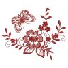 Redwork Floral Butterflies 07(Lg)