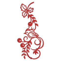 Redwork Bird Deco 03(Md) machine embroidery designs