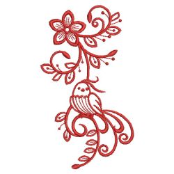 Redwork Bird Deco 04(Sm) machine embroidery designs