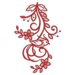 Redwork Bird Deco 05(Md) machine embroidery designs