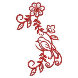 Redwork Bird Deco 06(Lg) machine embroidery designs