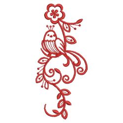 Redwork Bird Deco 10(Lg) machine embroidery designs