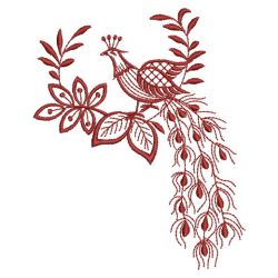 Redwork Peacocks 01(Md) machine embroidery designs