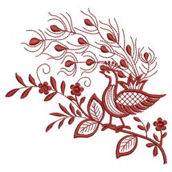 Redwork Peacocks 05(Md) machine embroidery designs