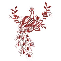 Redwork Peacocks 06(Lg) machine embroidery designs