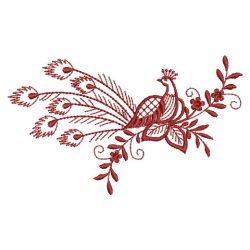 Redwork Peacocks 07(Md) machine embroidery designs