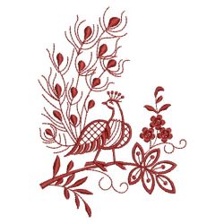 Redwork Peacocks 08(Lg) machine embroidery designs