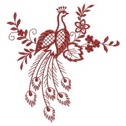 Redwork Peacocks 10(Md) machine embroidery designs