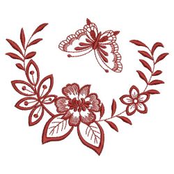 Redwork Floral Butterflies 01(Lg) machine embroidery designs