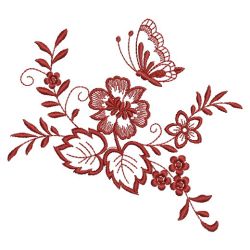 Redwork Floral Butterflies 10(Md)