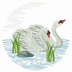 Swan Pair 02(Md) machine embroidery designs