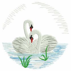 Swan Pair 09(Md) machine embroidery designs