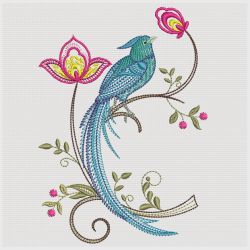 Jacobean Floral Birds 07(Sm) machine embroidery designs