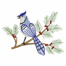 Winter Blue Jay 06(Lg) machine embroidery designs