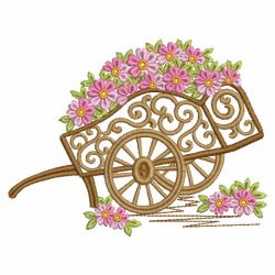 Floral Wheelbarrow(Md) machine embroidery designs