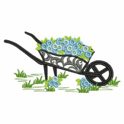 Floral Wheelbarrow 02(Md) machine embroidery designs