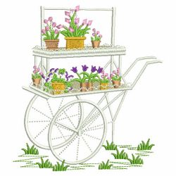 Floral Wheelbarrow 03(Sm) machine embroidery designs