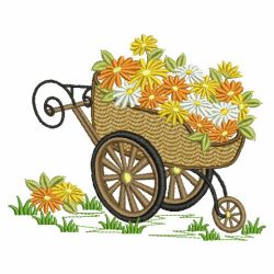 Floral Wheelbarrow 04(Lg) machine embroidery designs