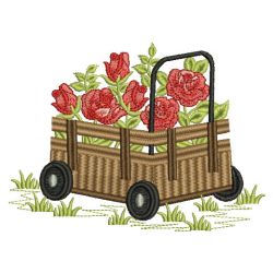 Floral Wheelbarrow 05(Lg) machine embroidery designs