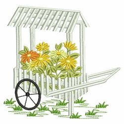 Floral Wheelbarrow 06(Lg) machine embroidery designs