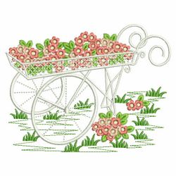Floral Wheelbarrow 08(Md) machine embroidery designs