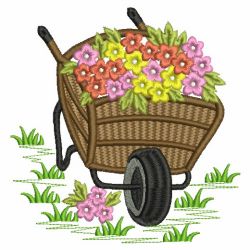 Floral Wheelbarrow 10(Sm) machine embroidery designs