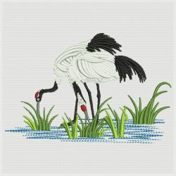 Oriental Cranes 2 02(Lg) machine embroidery designs