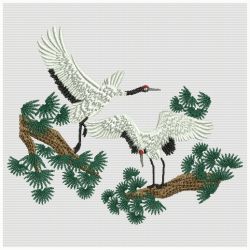 Oriental Cranes 2 10(Lg) machine embroidery designs