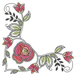 Blooming Rose Corner 07(Md) machine embroidery designs