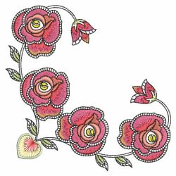 Blooming Rose Corner 10(Md) machine embroidery designs
