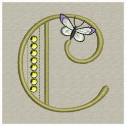 Crystal Butterfly Monograms 03(Sm)