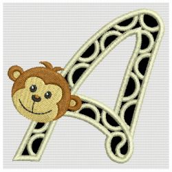 Monkey Alphabet machine embroidery designs