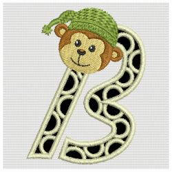 Monkey Alphabet 02 machine embroidery designs