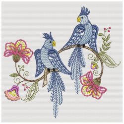 Jacobean Floral Birds 3 05(Lg) machine embroidery designs