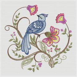 Jacobean Floral Birds 3 08(Sm) machine embroidery designs